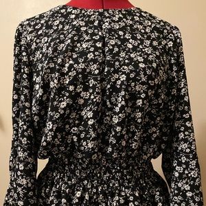 Cinched waist floral blouse